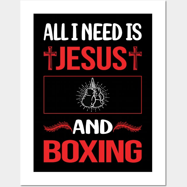 Funny Jesus Boxing Wall Art by Happy Life